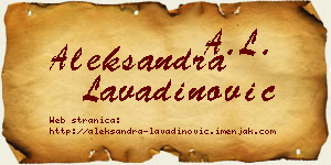 Aleksandra Lavadinović vizit kartica